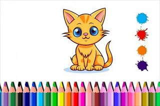 【Cute Cat Coloring Book】Thumbnail Image