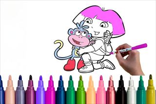 【Dora Coloring Fun Time】ゲームのサムネイル画像