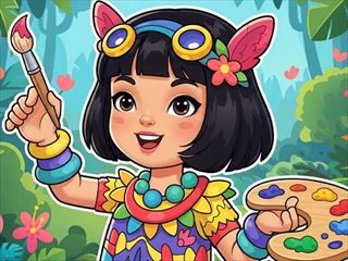 【Jungle Girl: Coloring Pages】Thumbnail Image