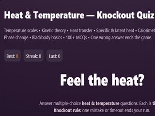 【Physics: Heat Temperatuie Quiz】ゲームのサムネイル画像
