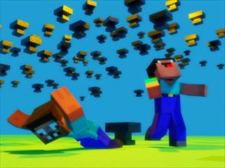 【Noob vs Pro But Anvil Rain Minecraft】Thumbnail Image