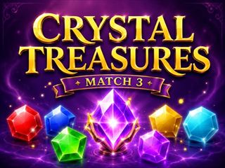 【Crystal Treasures: Match 3】無料オンライン マッチゲーム