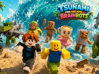 【Tsunami For Escape Brainrots】ゲームのサムネイル画像