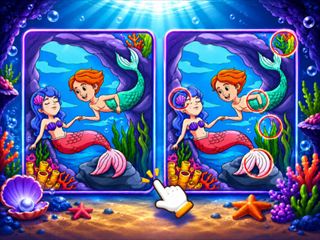 【Spot The Difference Mystic Mermaids】Free Brain Games