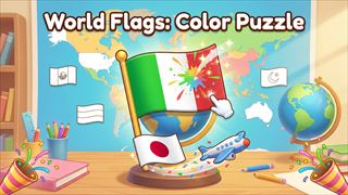 【World Flags: Color Puzzle】Free Brain Games