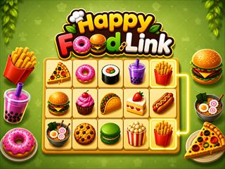 【Happy Food Link】無料オンライン マッチゲーム